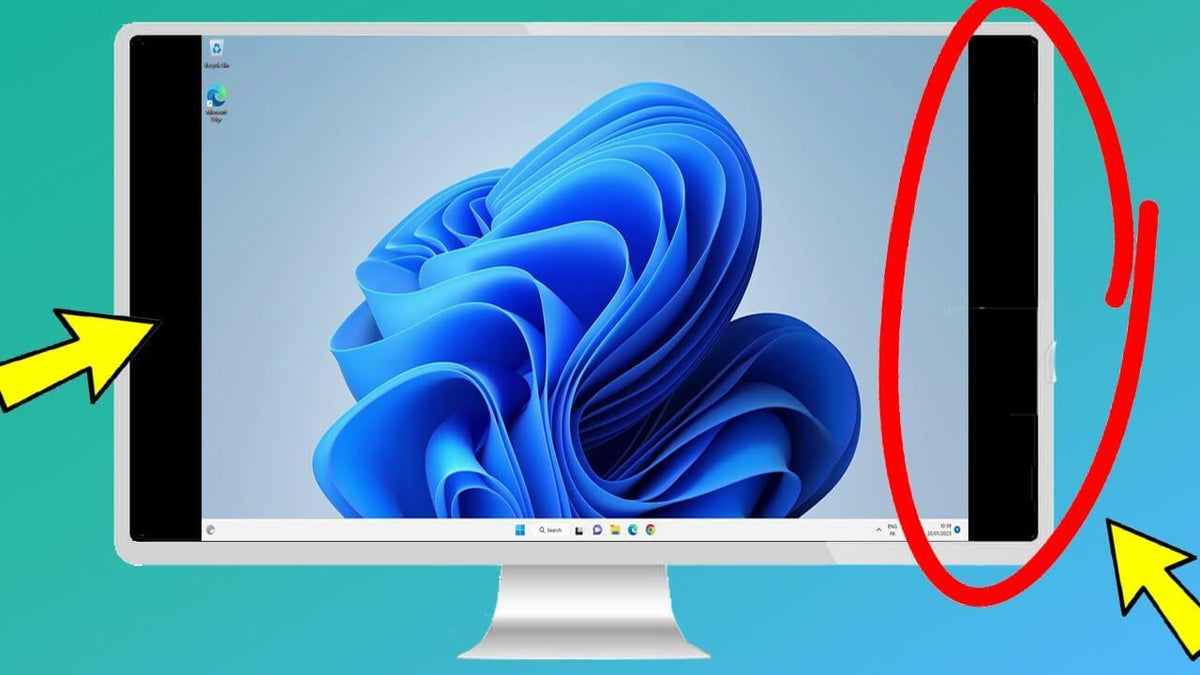 Computer monitor showing black borders around the display area