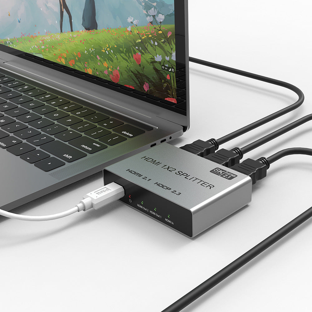 HDMI Splitter 4K@120Hz for Dual Monitors 1 in 2 Out Extended Display 1 in 4 Screen 8K@60Hz