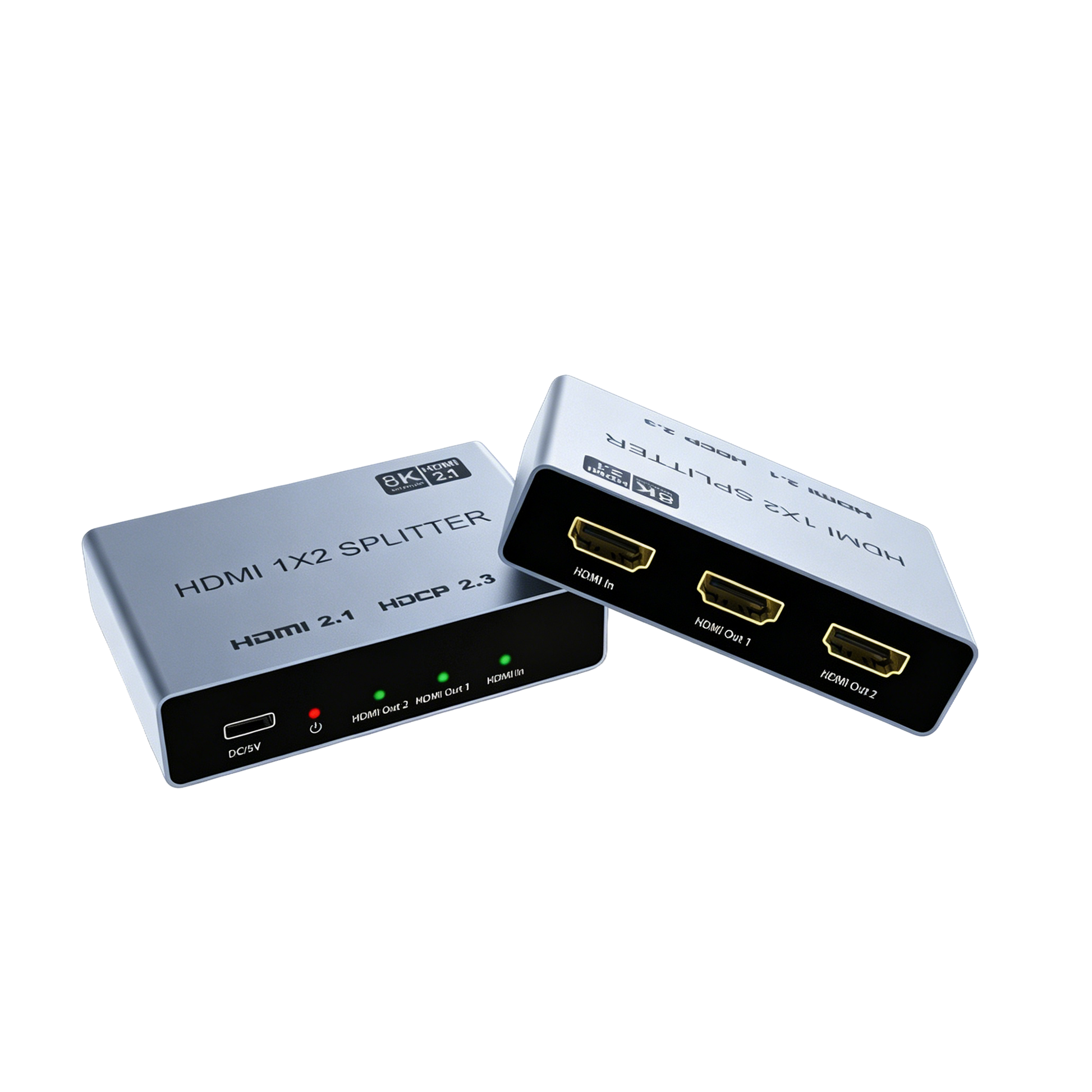 HDMI Splitter 4K@120Hz for Dual Monitors 1 in 2 Out Extended Display 1 in 4 Screen 8K@60Hz