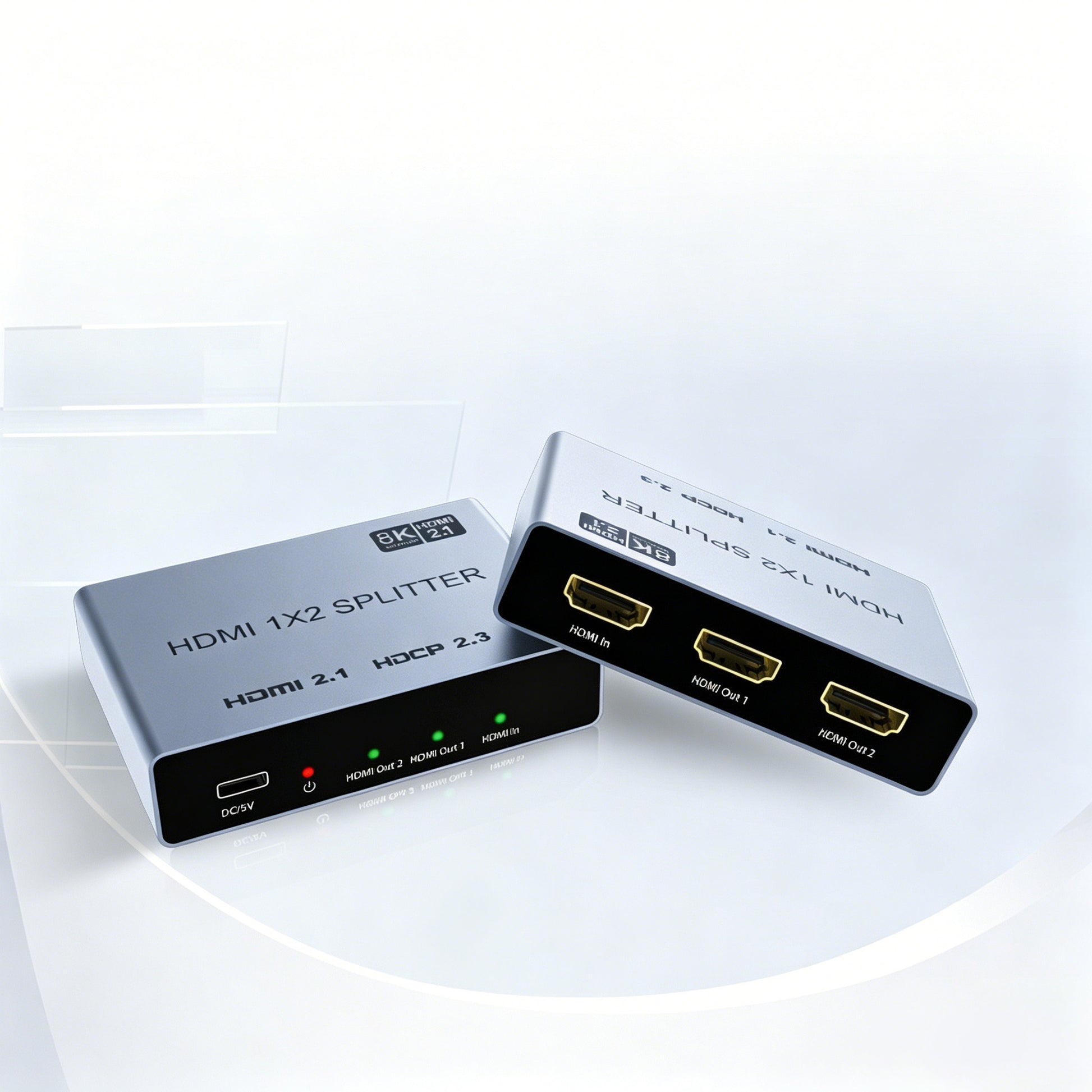 HDMI Splitter 4K@120Hz for Dual Monitors 1 in 2 Out Extended Display 1 in 4 Screen 8K@60Hz